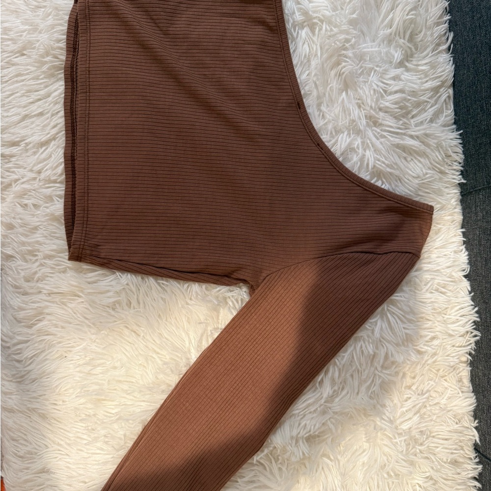 Lulus Brown Ribbed Two-Piece - Picture 7 of 7